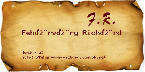 Fehérváry Richárd névjegykártya