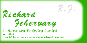 richard fehervary business card