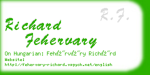 richard fehervary business card